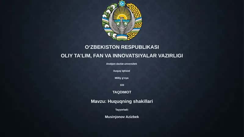 Huquqning shakillari