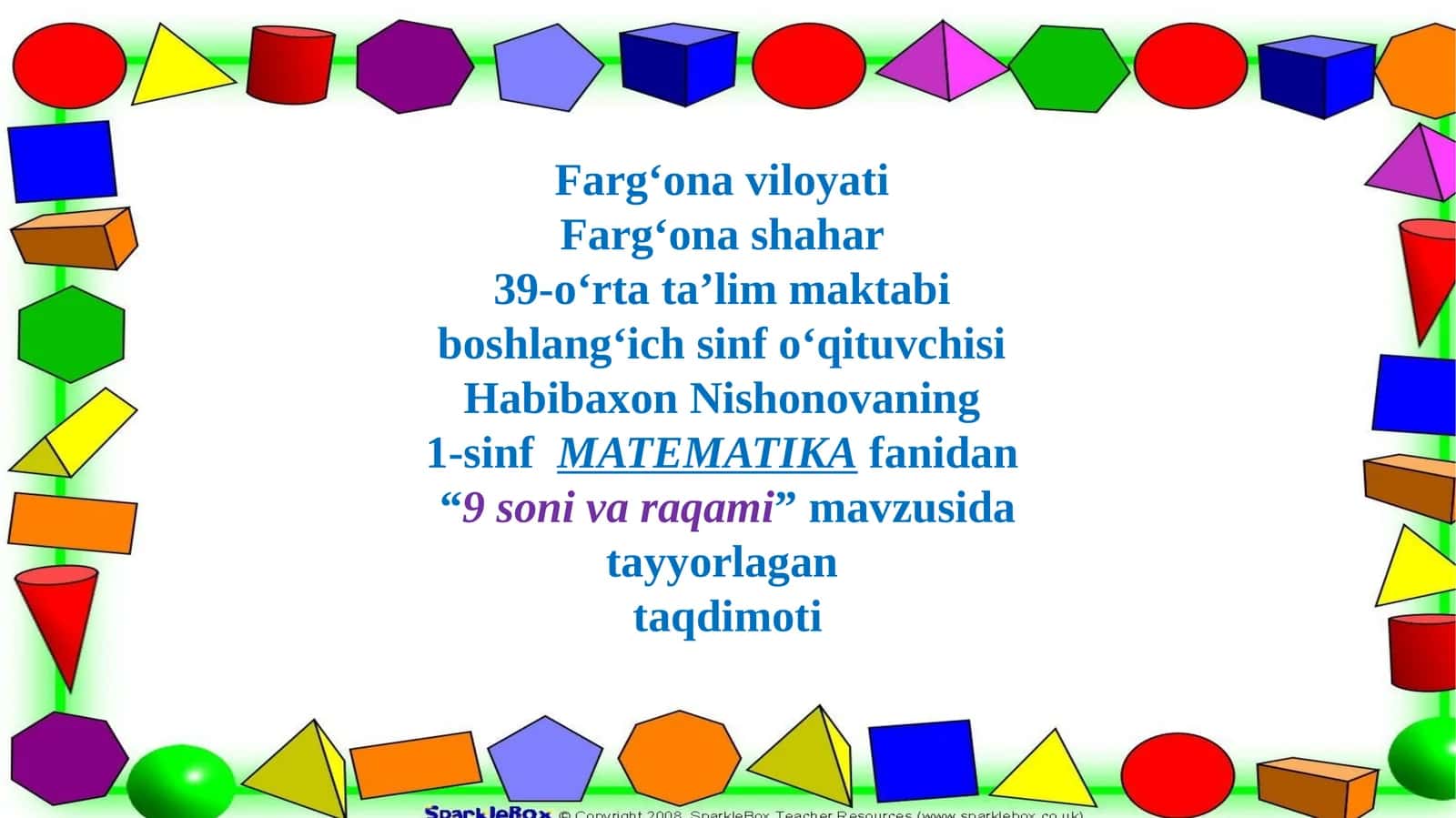 9-soni va raqami