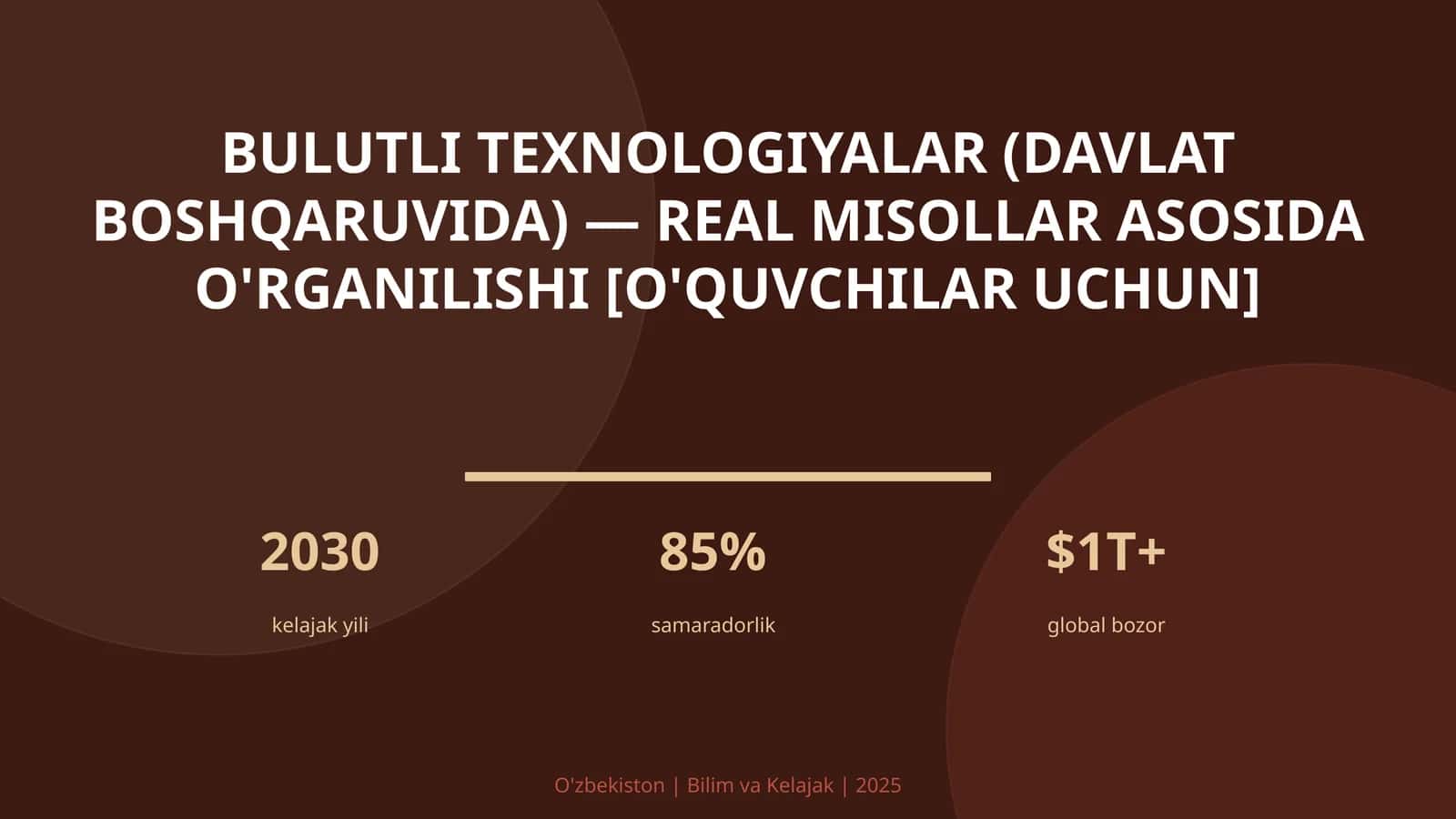 Bulutli texnologiyalar (davlat boshqaruvida) — real misollar asosida o'rganilishi [o'quvchilar uchun]