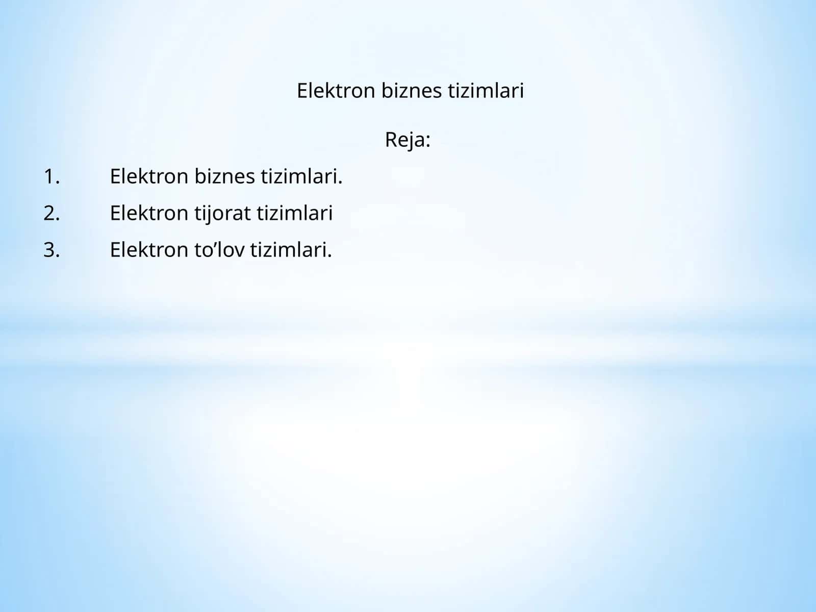 Elektron biznes tizimlari
