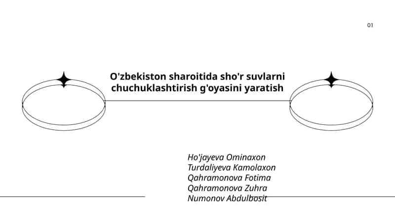 O'zbekiston sharoitida sho'r suvlarni chuchuklashtirish g'oyasini yaratish