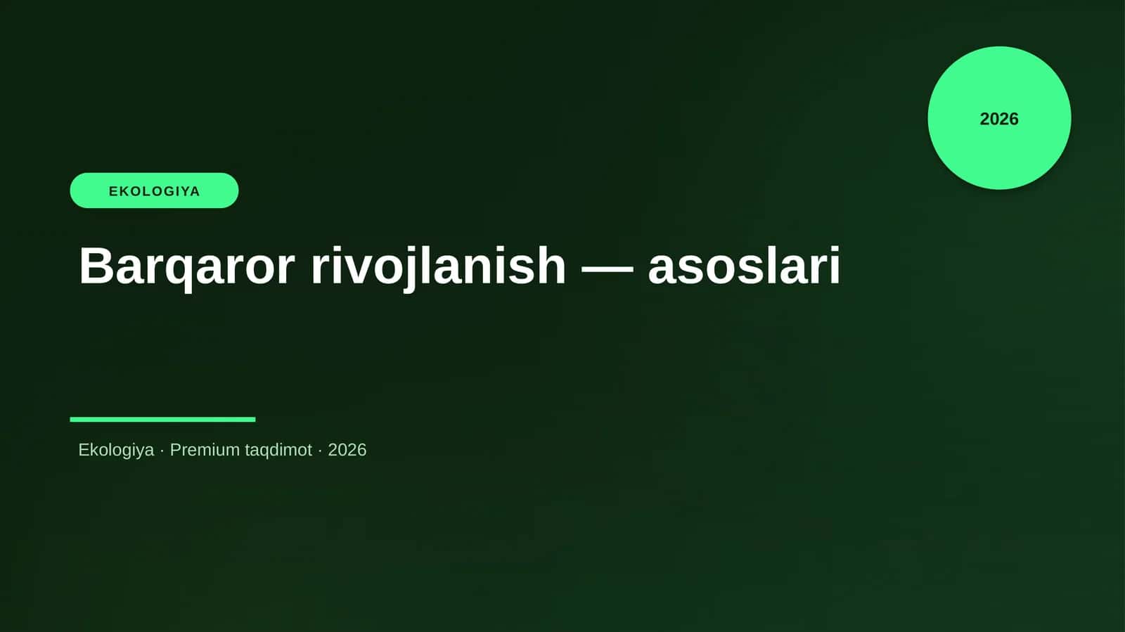 Barqaror rivojlanish — asoslari