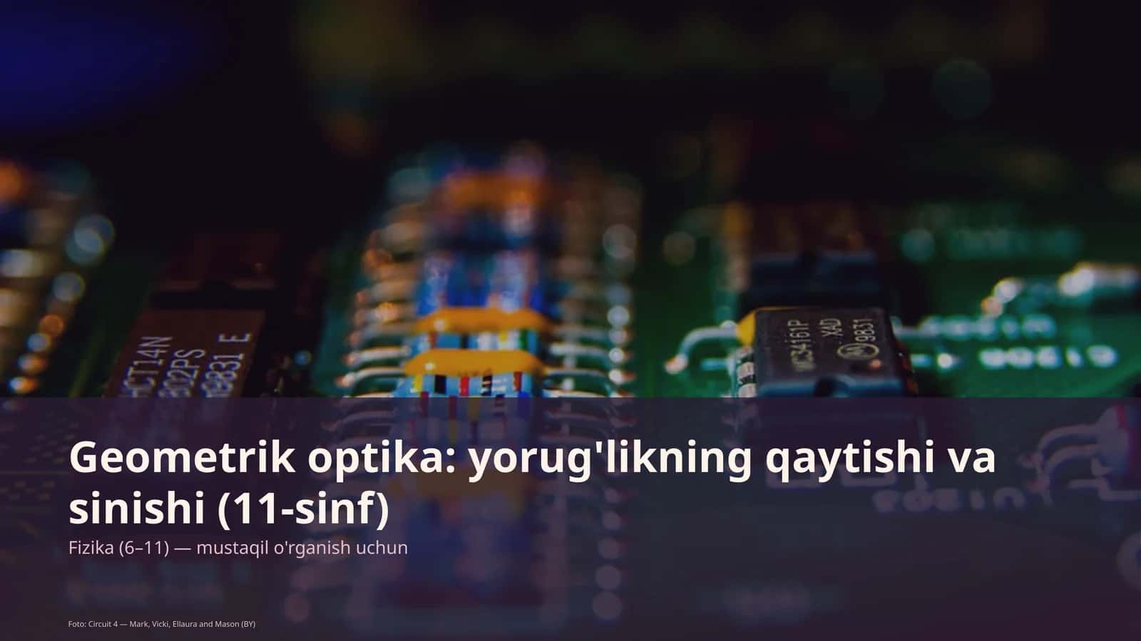 Geometrik optika: yorug'likning qaytishi va sinishi (11-sinf)