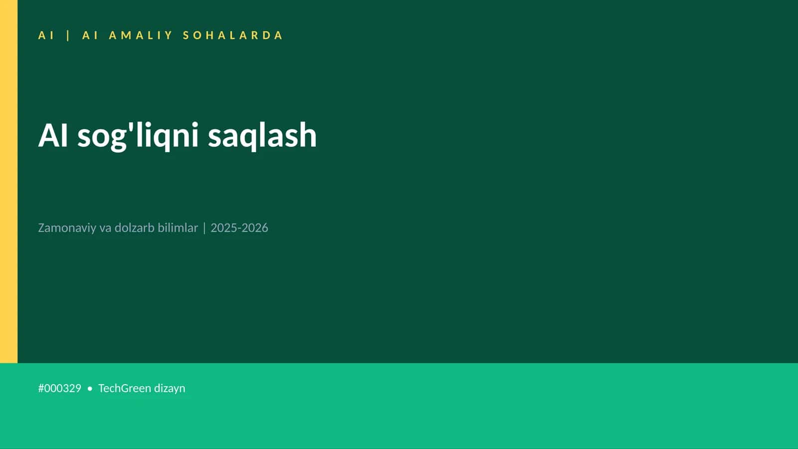 AI sog'liqni saqlash