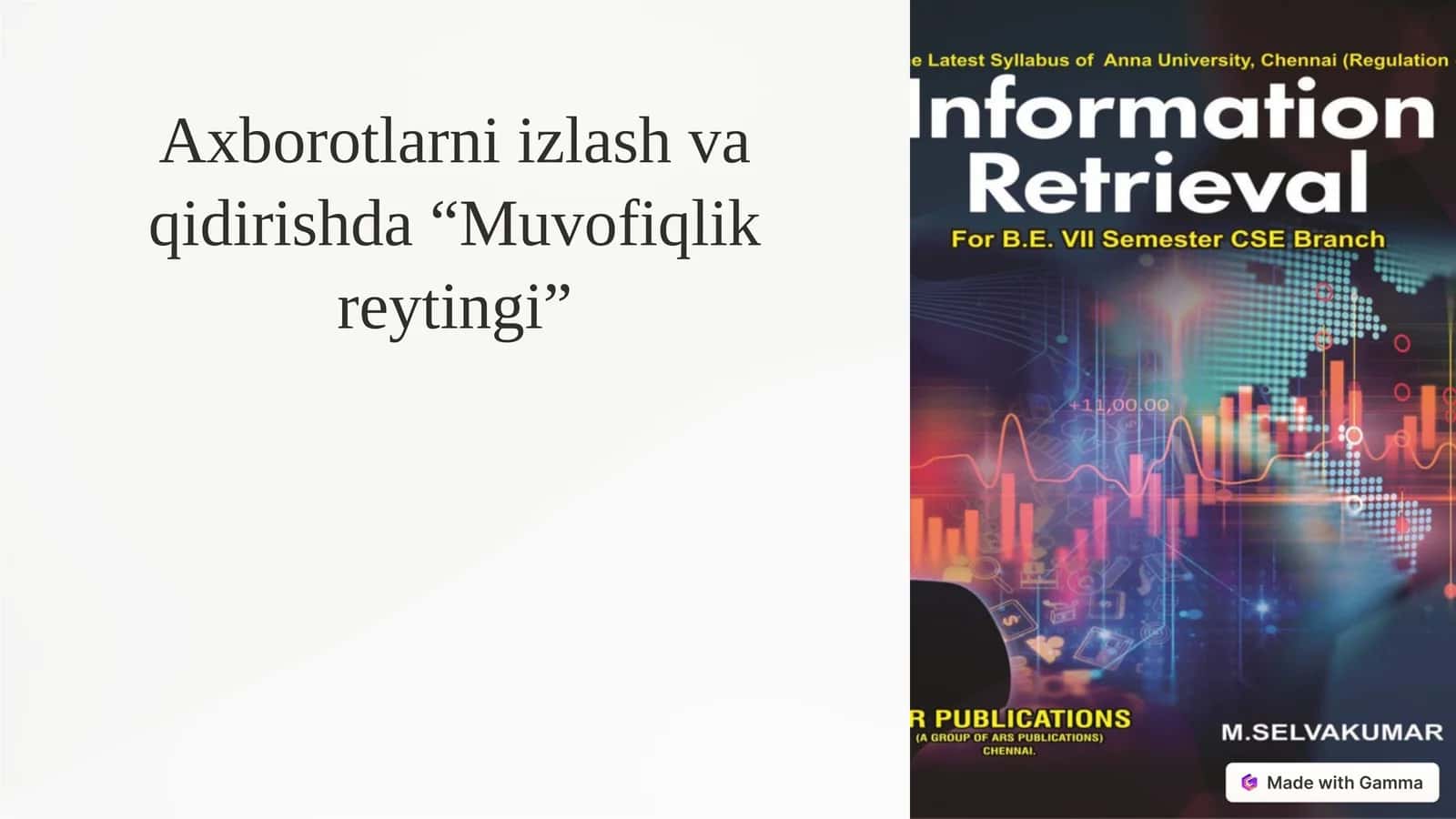 Axborotlarni izlash va qidirishda “Muvofiqlik reytingi”