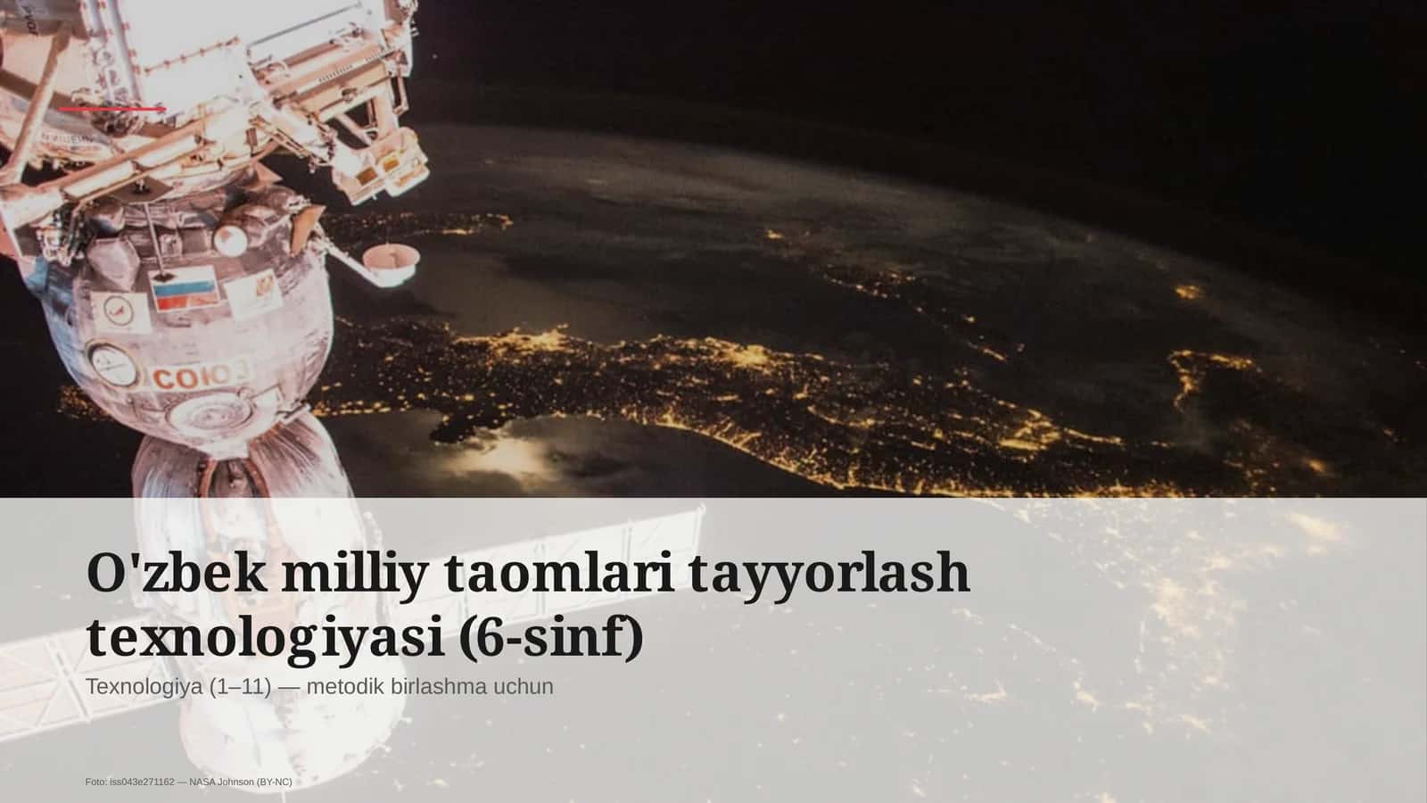 O'zbek milliy taomlari tayyorlash texnologiyasi (6-sinf)