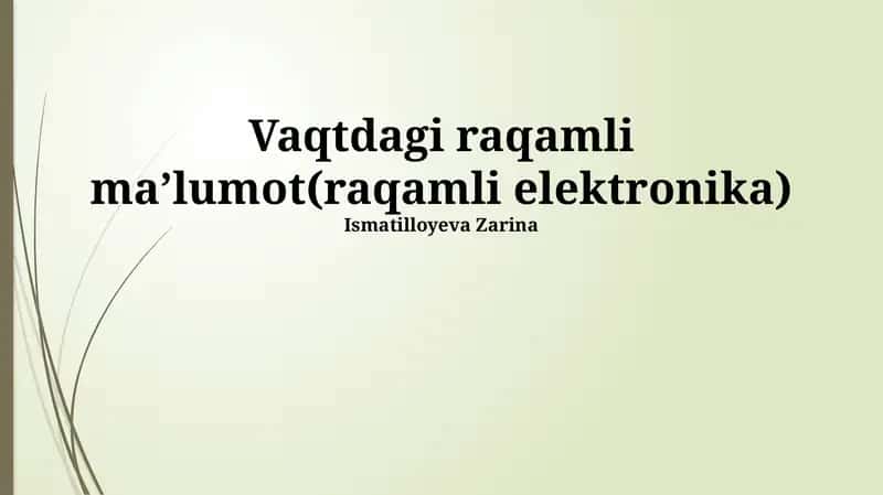Vaqtdagi raqamli maʼlumot(raqamli elektronika)