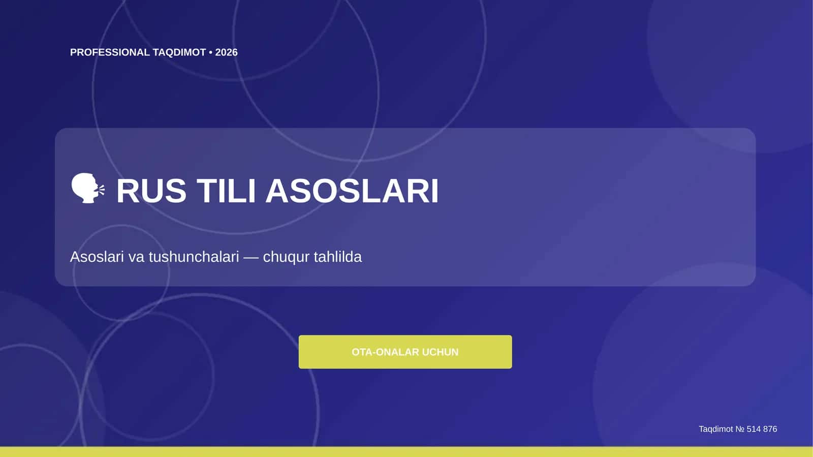RUS TILI ASOSLARI