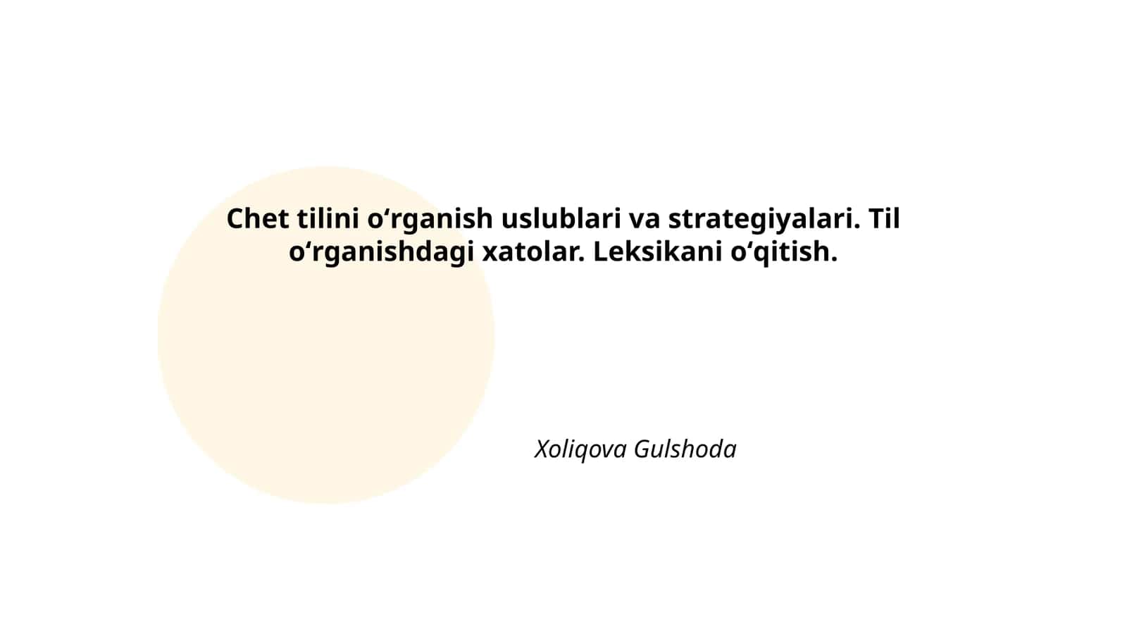 Til o'rganishning samarali uslublari