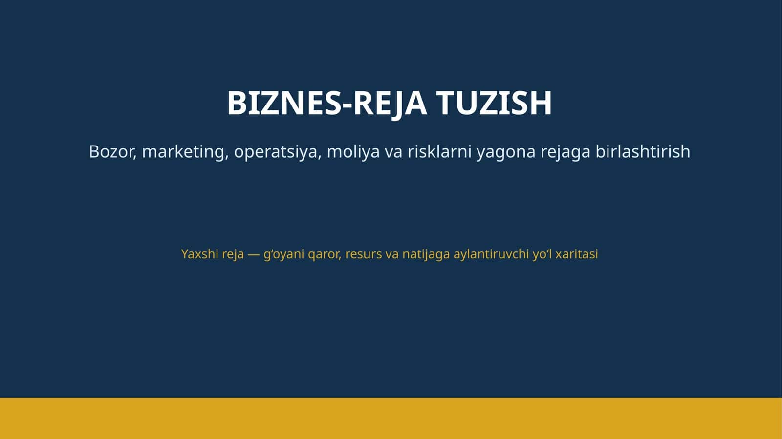 BIZNES-REJA TUZISH