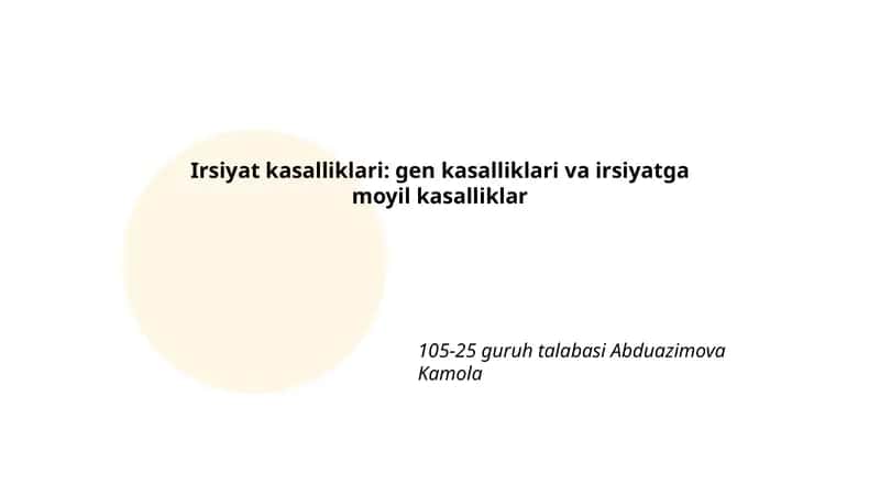 Irsiyat kasalliklari