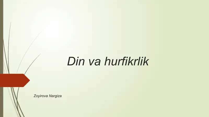 din va hurfikrlik taqdimot