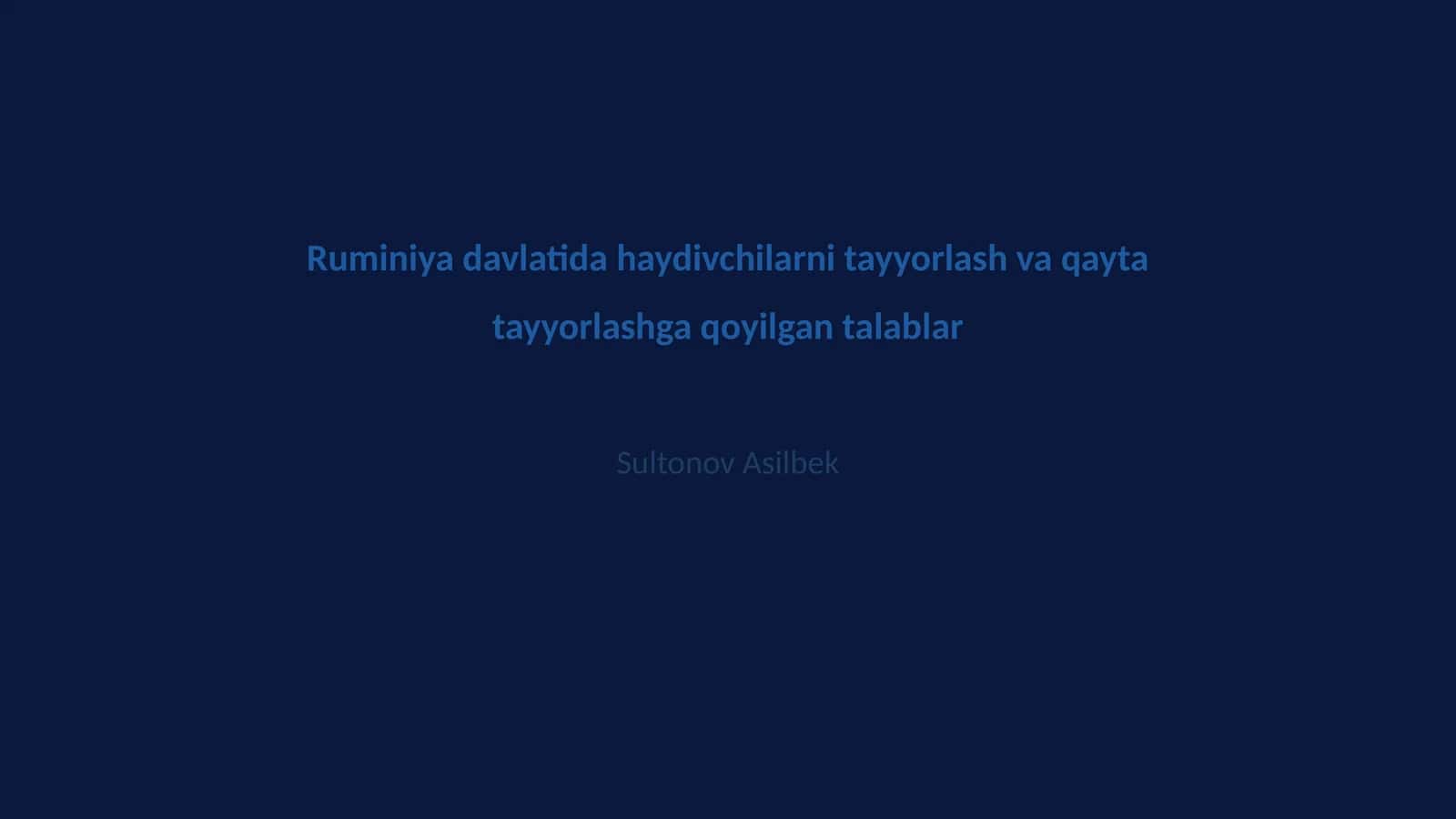 Ruminiyada haydovchilarni tayyorlash va qayta tayyorlashga qoyilgan talablar