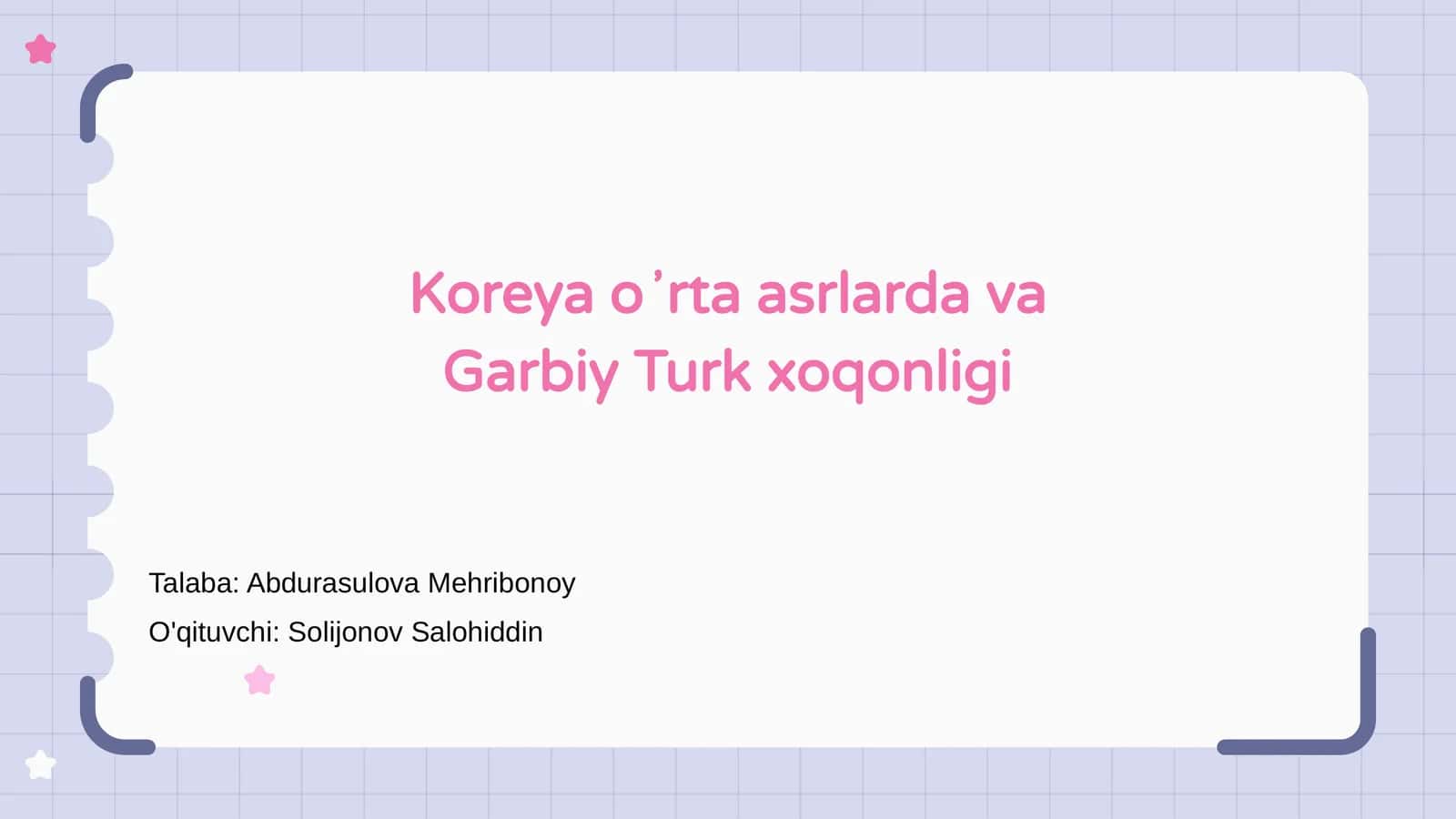 Koreya o'rtasi asrlarda va Garbiy Turk xoqonligi
