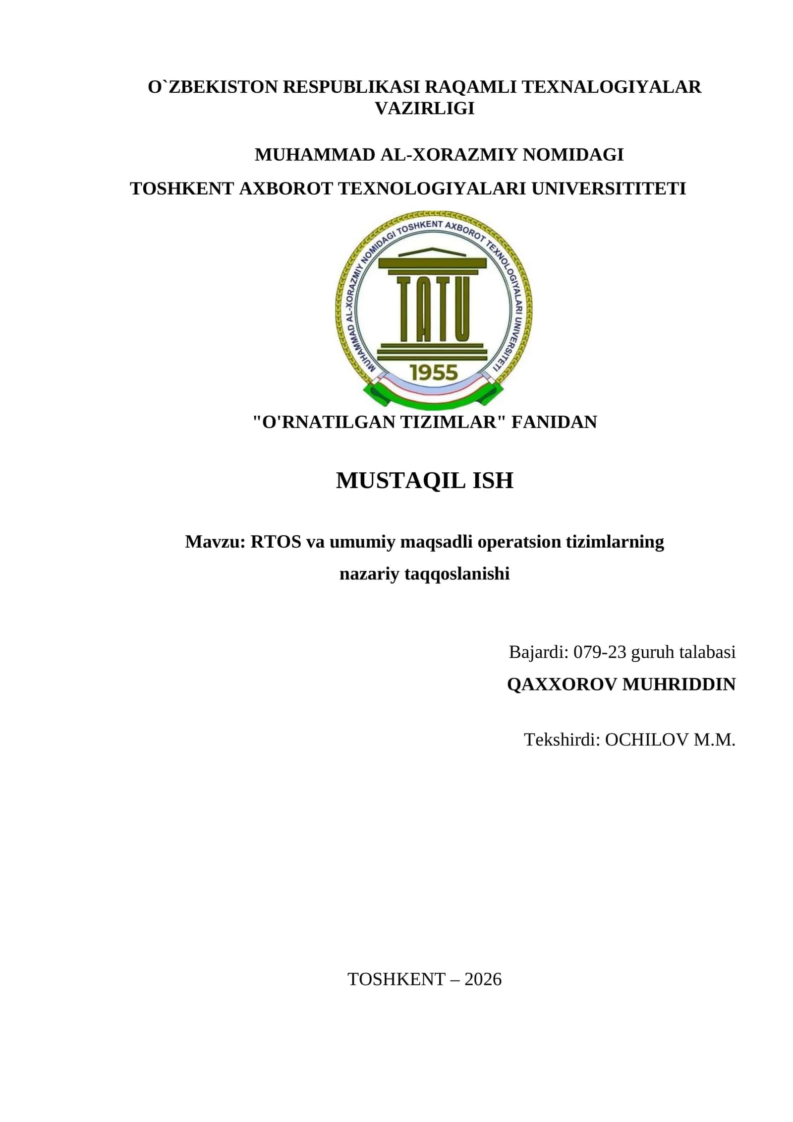 Umumiy maqsadli operatsion tizimlar
