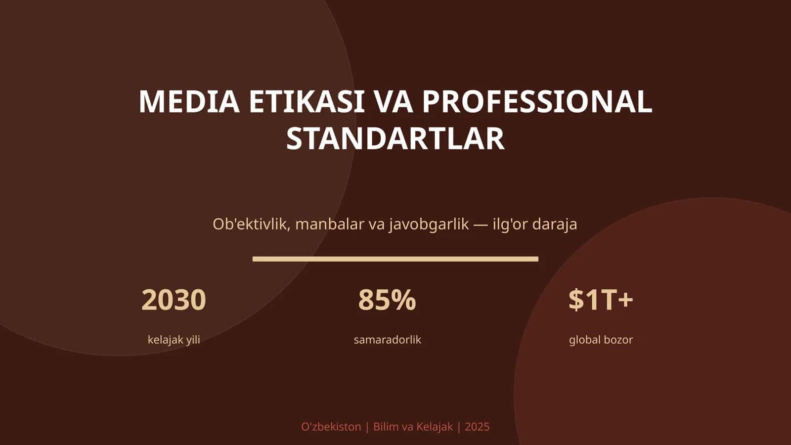 MEDIA ETIKASI VA PROFESSIONAL STANDARTLAR