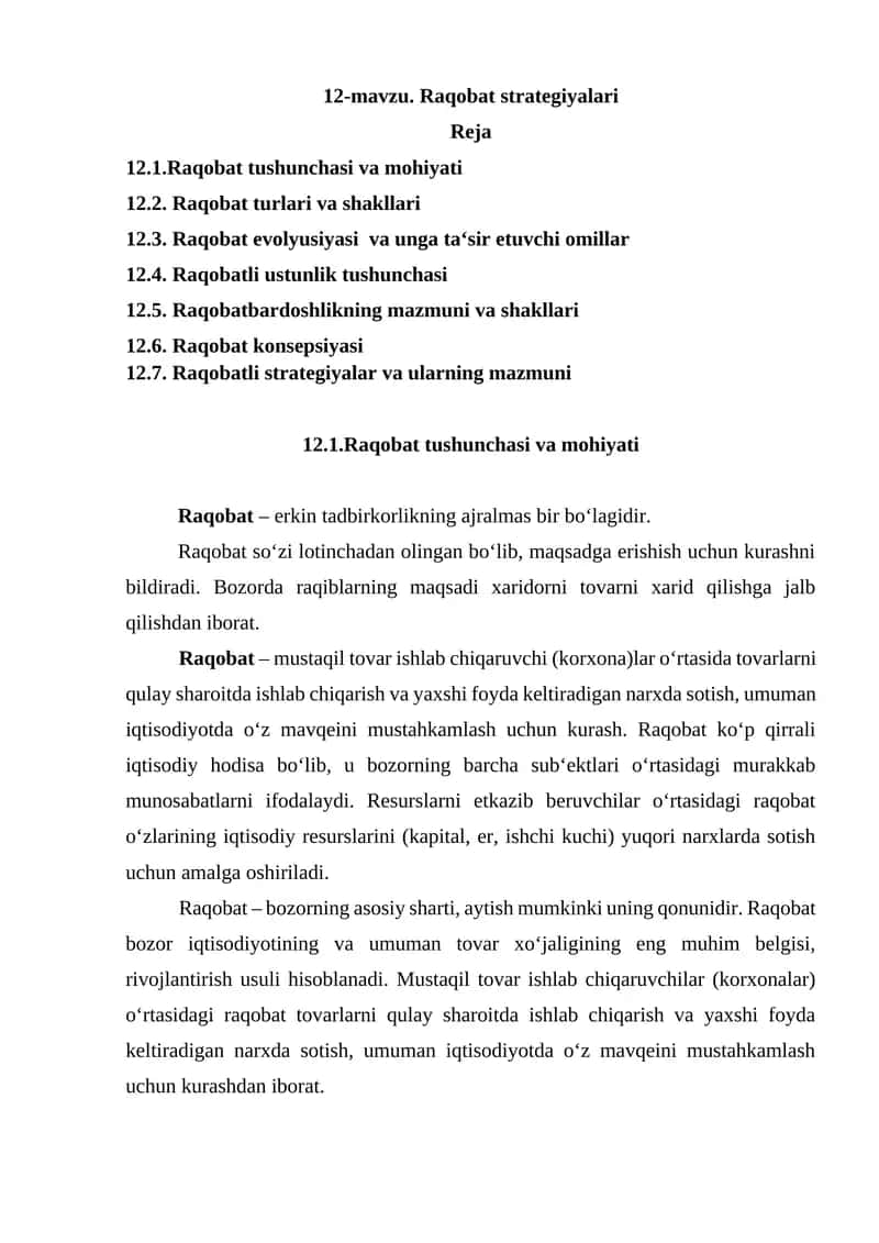 Raqobat strategiyalari
