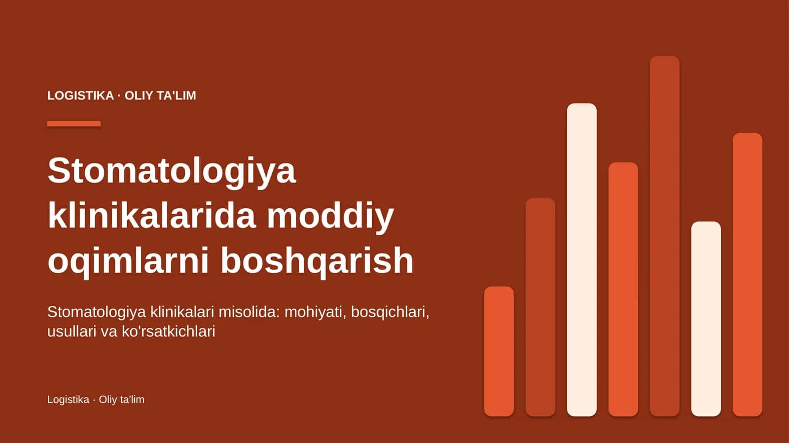 Stomatologiya klinikalarida moddiy oqimlarni boshqarish