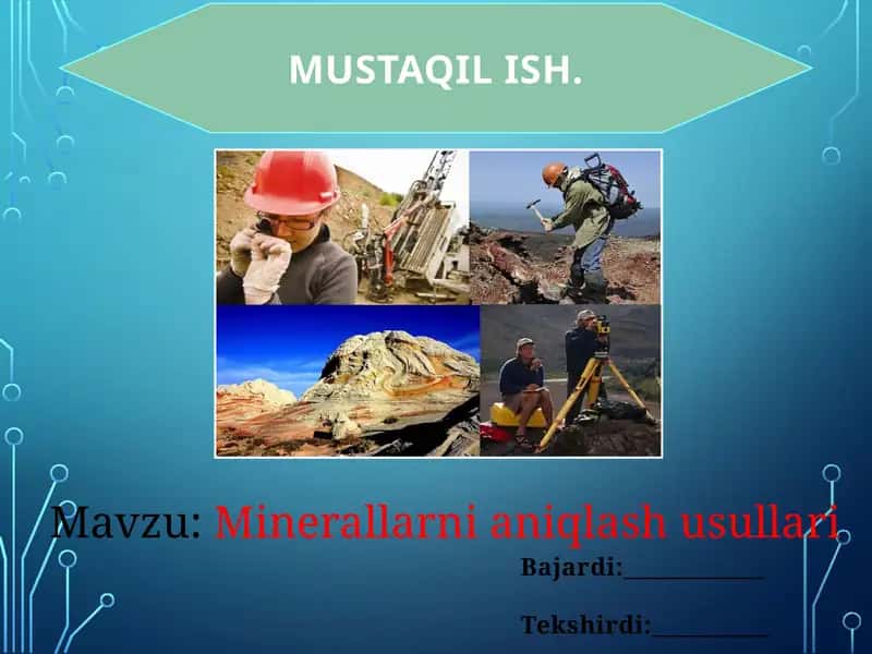 Minerallarning aniqlash usullari 1