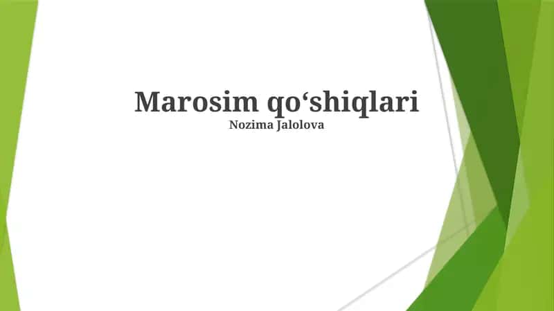 Marosim qoʻshiqlari