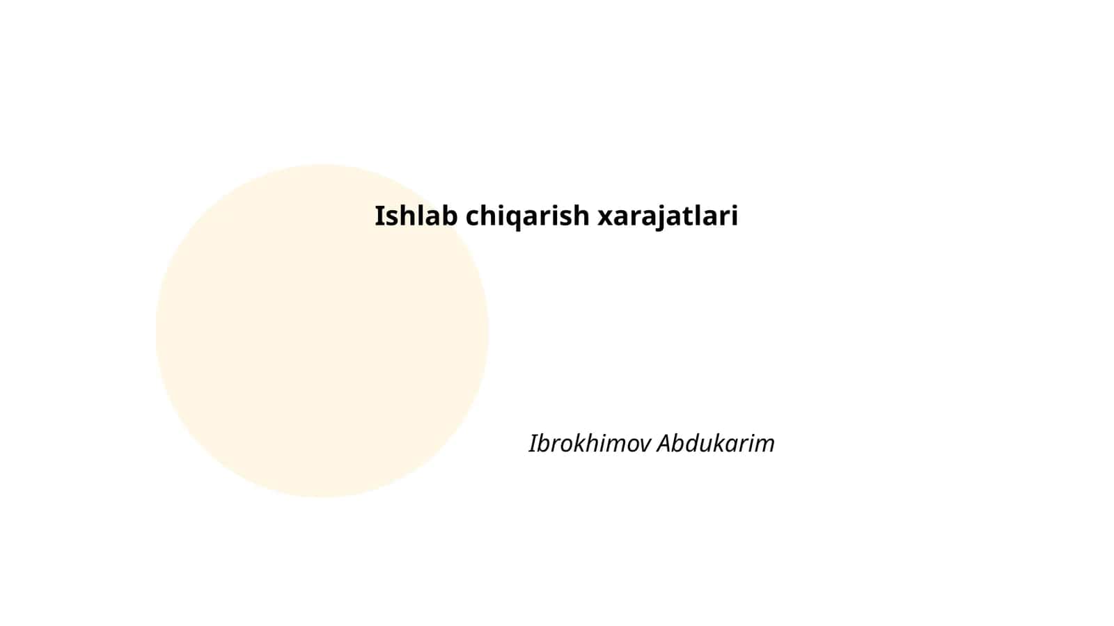 Ishlab chiqarish xarajatlari