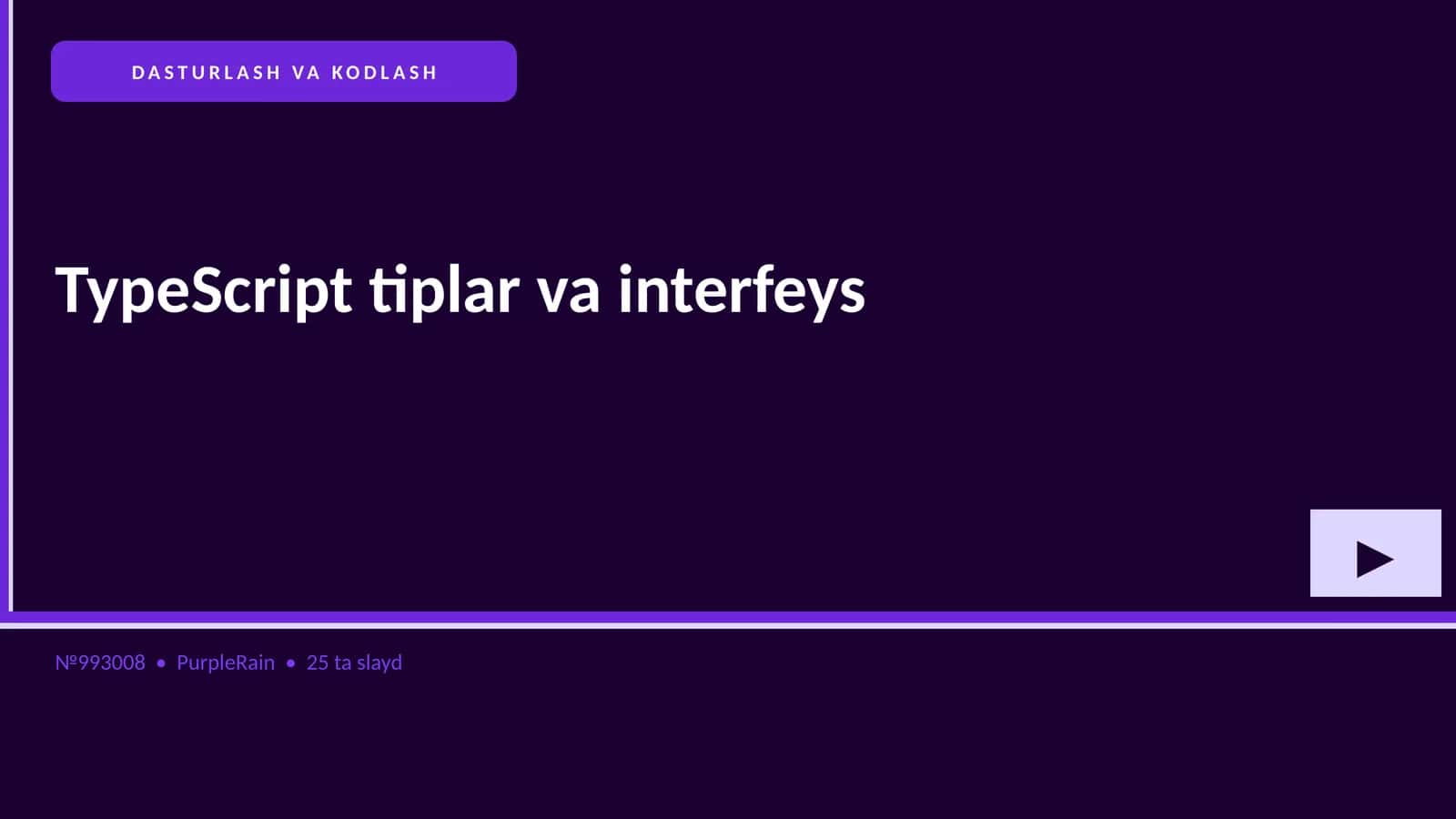 TypeScript tiplar va interfeys