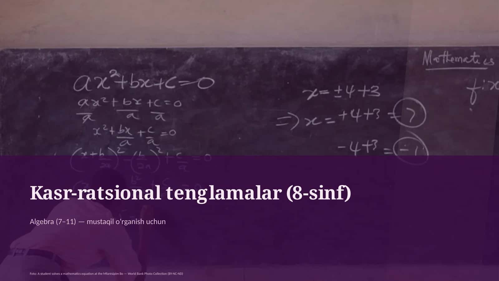 Kasr-ratsional tenglamalar (8-sinf)