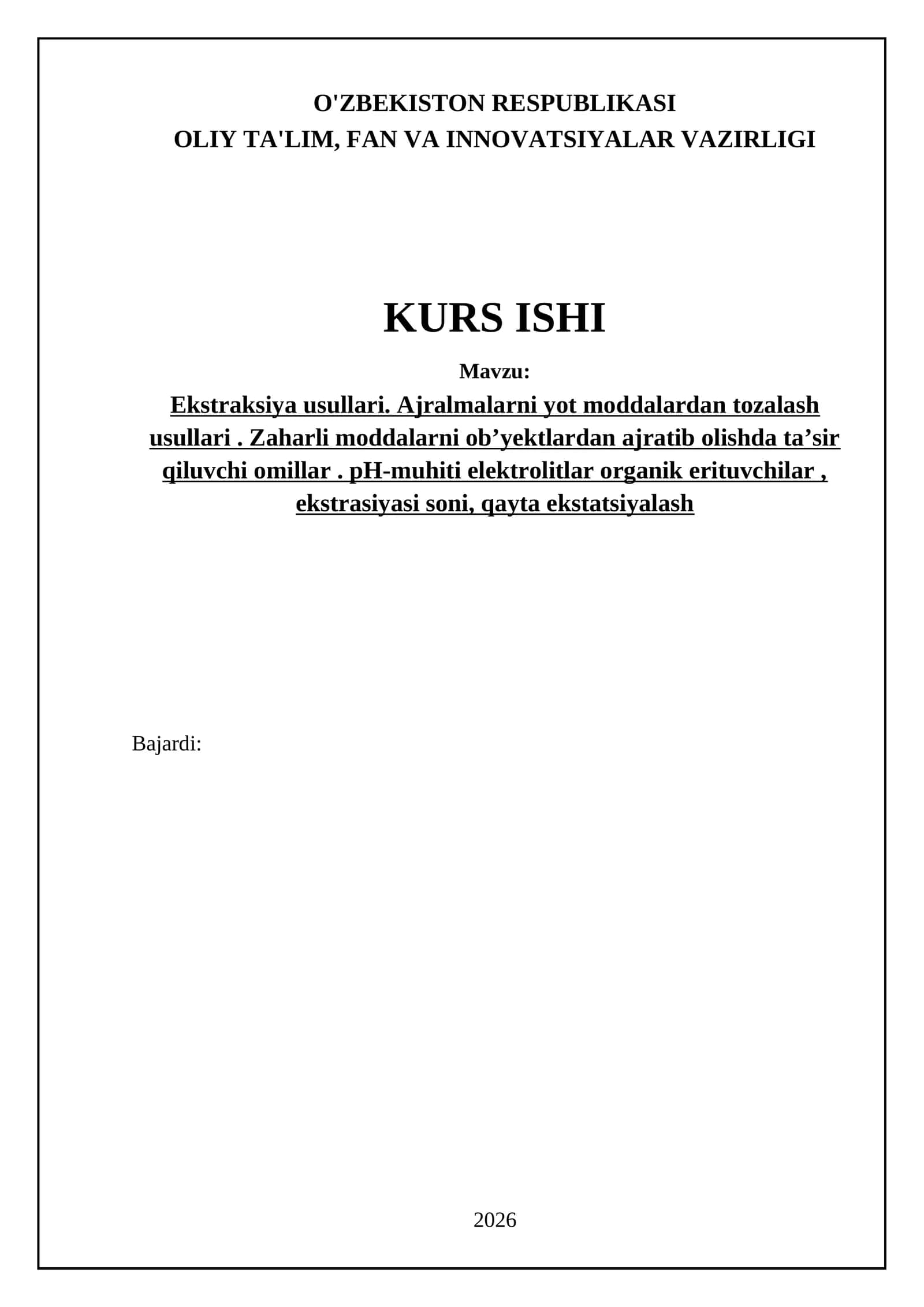Ekstraksiya Usullari va Qo'llanilishi