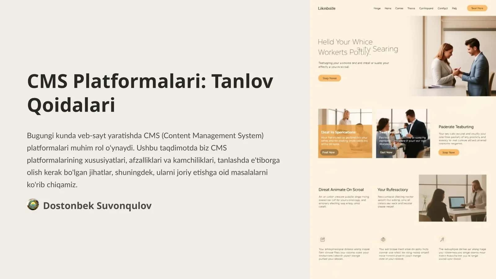 CMS Platformalari: Tanlov Qoidalari