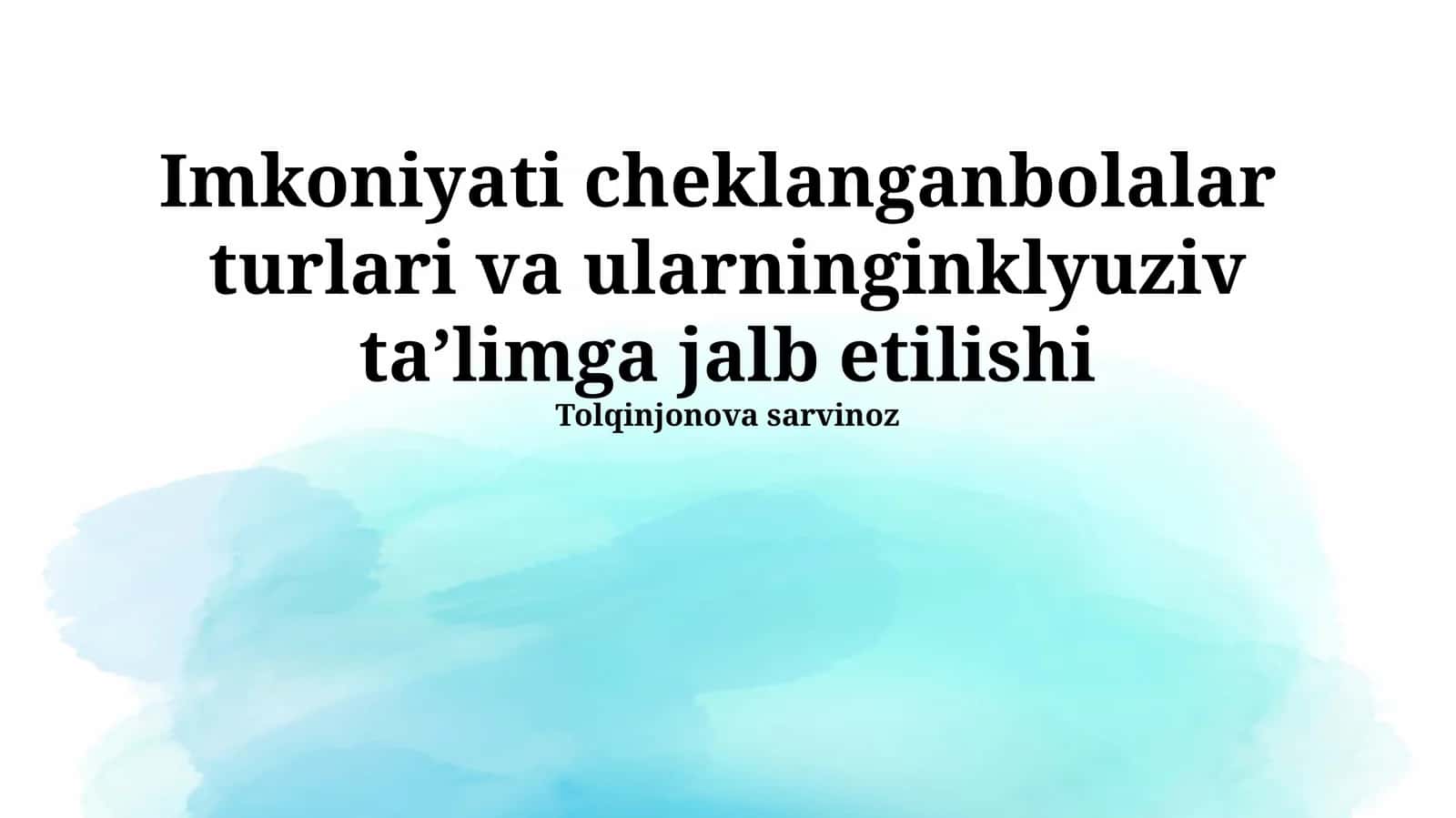 Nogironlik turlari va tasnifi