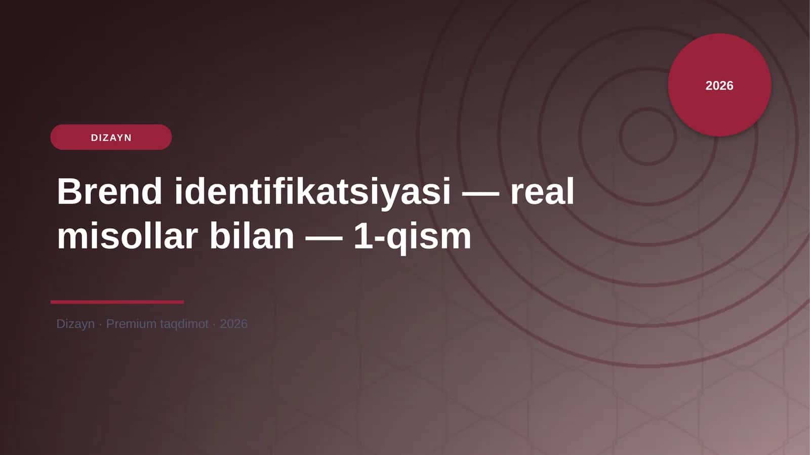 Brend identifikatsiyasi — real misollar bilan — 1-qism