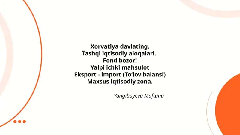 Xorvatiya Tashqi Savdo