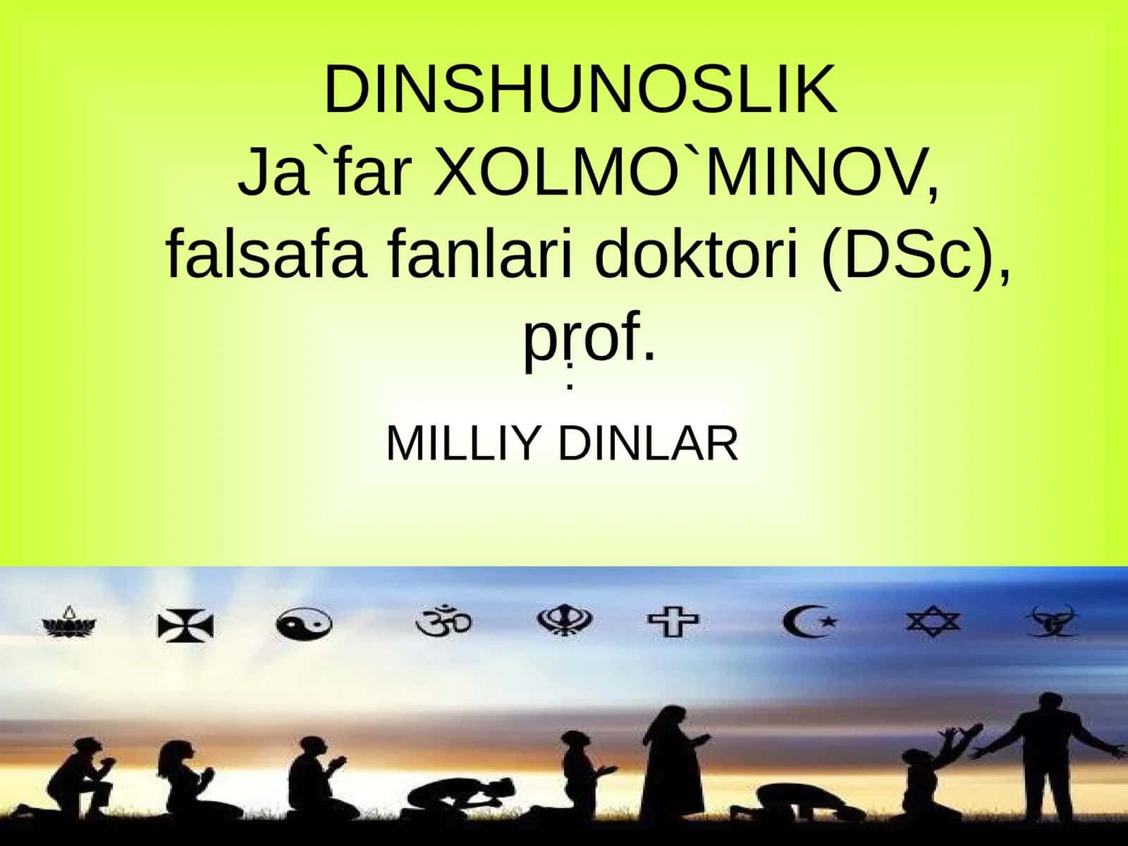 MILLIY DINLAR