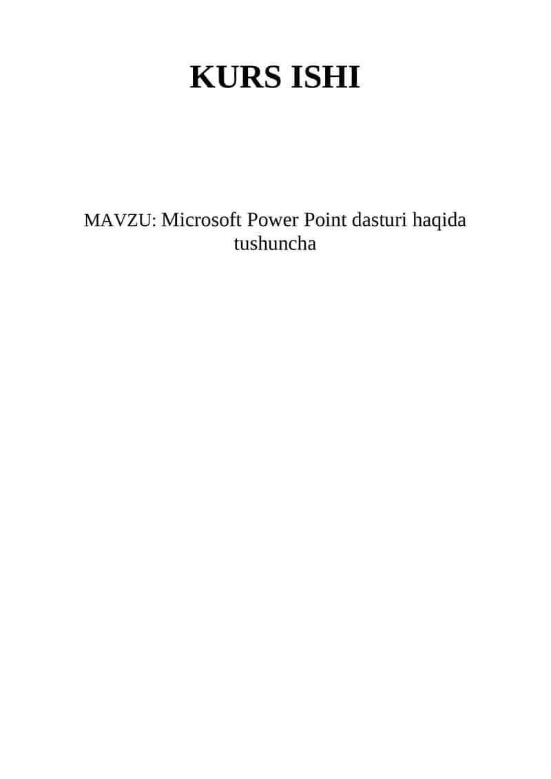 Microsoft Power Point dasturi