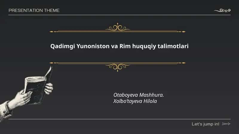 Qadimgi Yunoniston va Rim huquqiy talimotlari