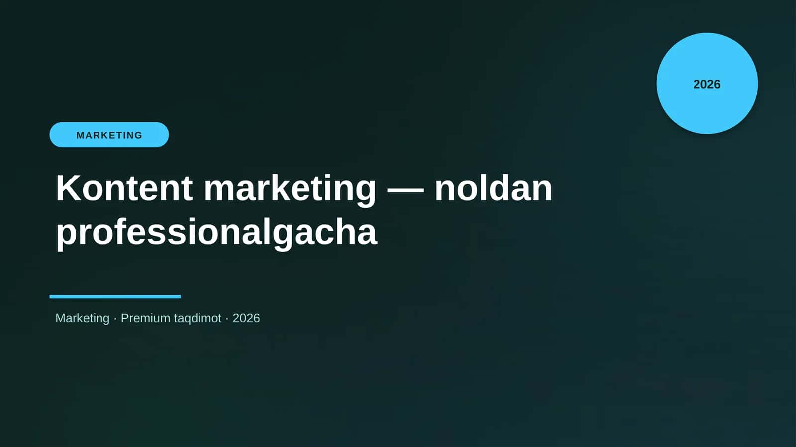 Kontent marketing — noldan professionalgacha