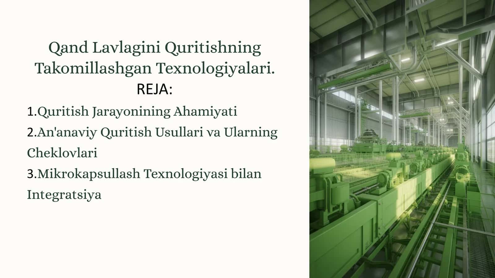 Qand Lavlagini Quritishning Takomillashgan Texnologiyalari