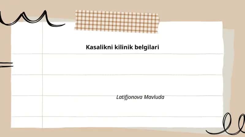 Kasalikni kilinik belgilari