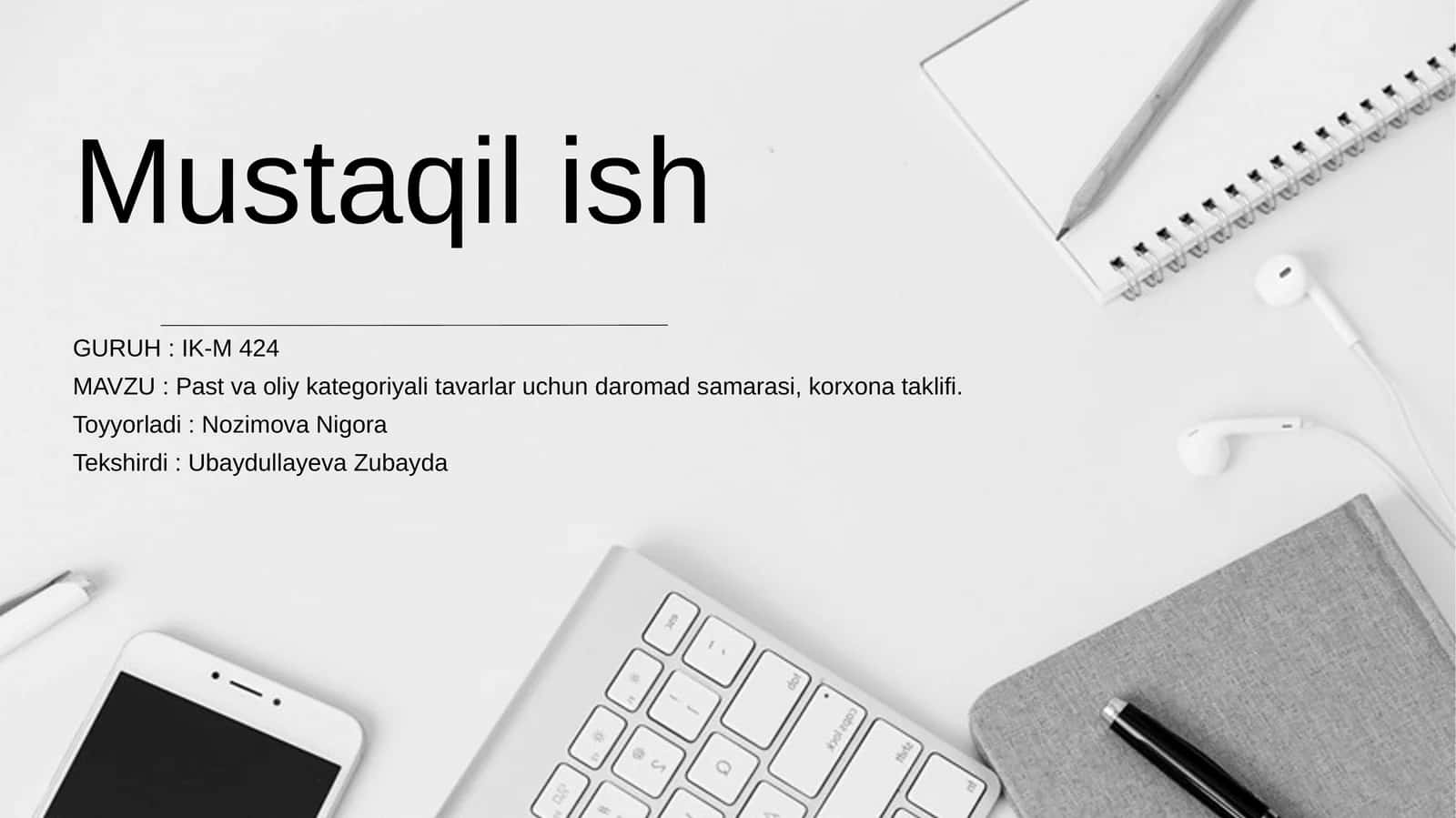 Past va oliy kategoriyali tavarlar uchun daromad samarasi, korxona taklifi