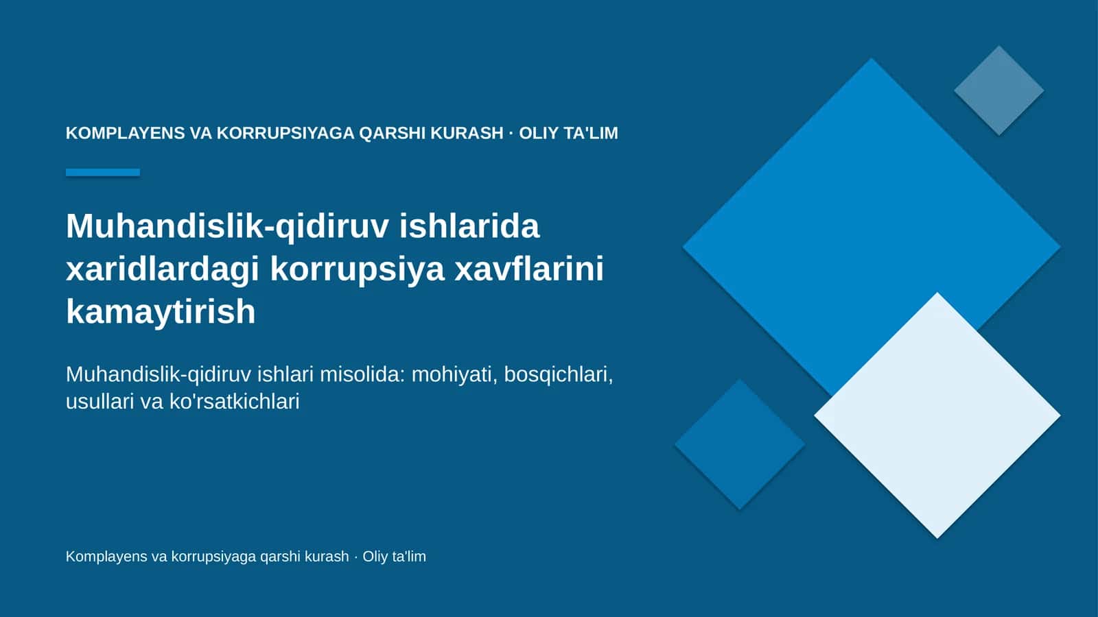 muhandislik qidiruv ishlarida xaridlardagi korrupsiya xavflarini kamaytirish 3721