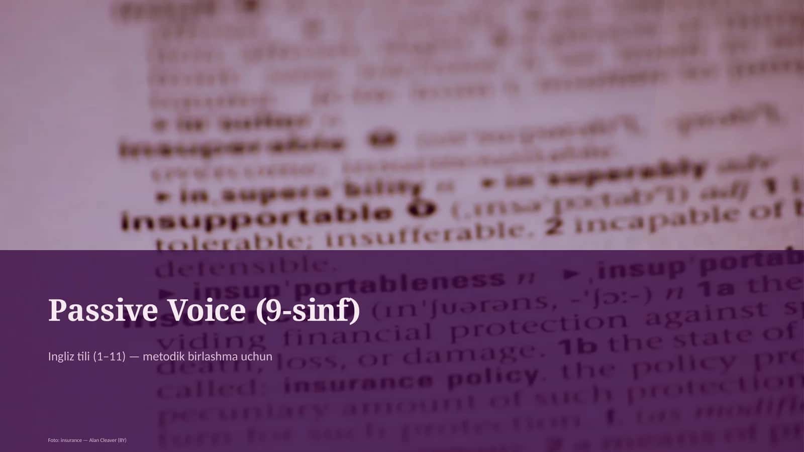 Passive Voice (9-sinf)