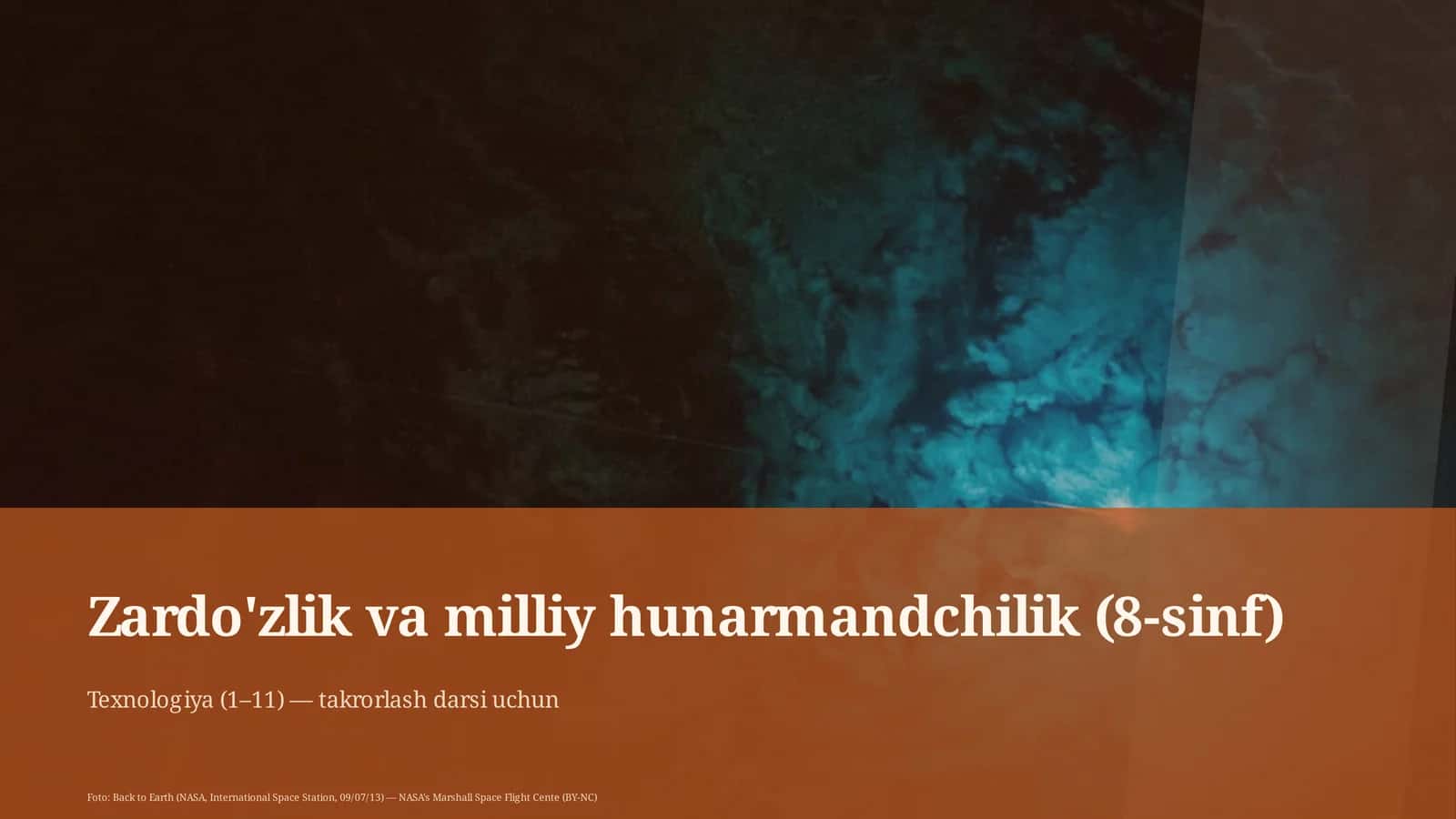 Zardo'zlik va milliy hunarmandchilik (8-sinf)