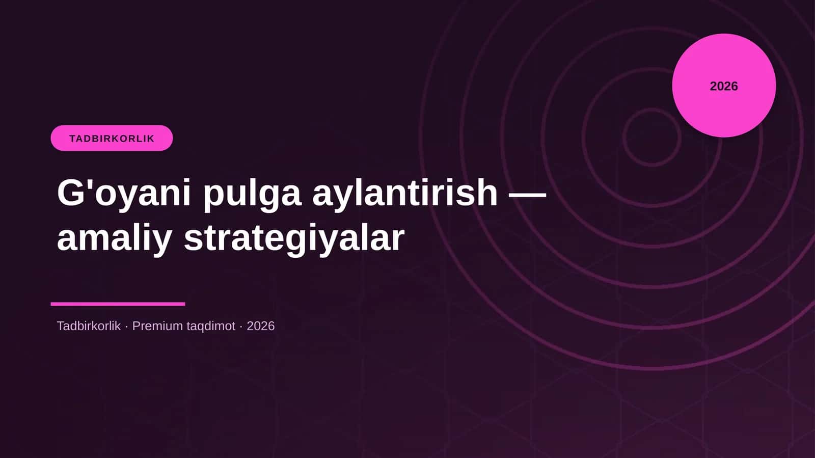 G'oyani pulga aylantirish — amaliy strategiyalar