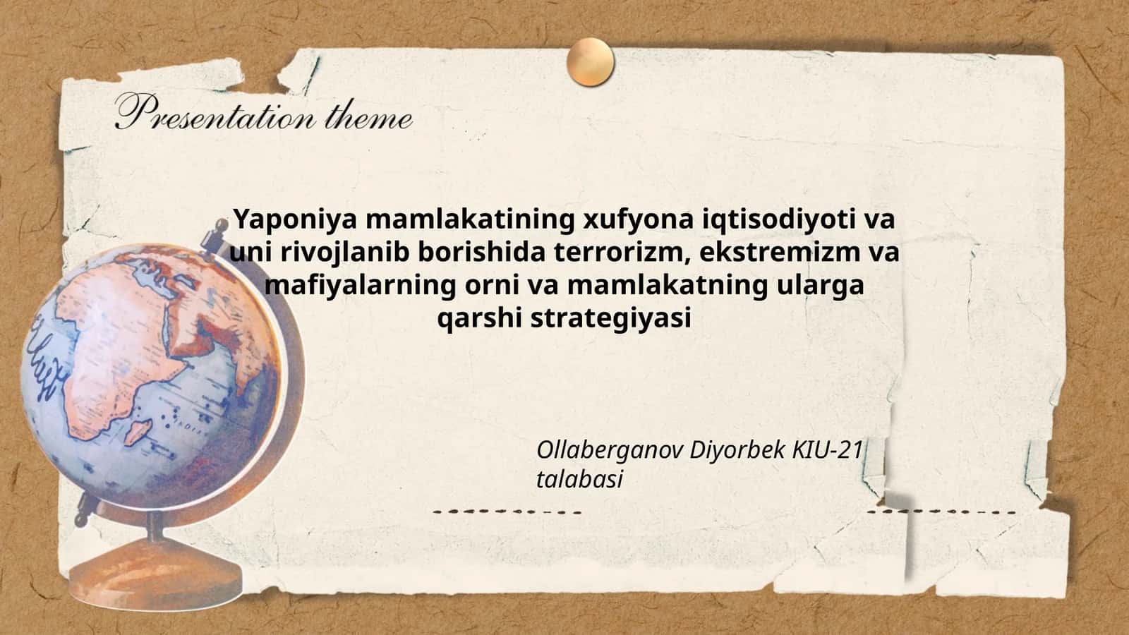 Yaponiya mamlakatining xufyona iqtisodiyoti va uni rivojlanib borishida terrorizm, ekstremizm va mafiyalarning orni va mamlakatning ularga qarshi strategiyasi