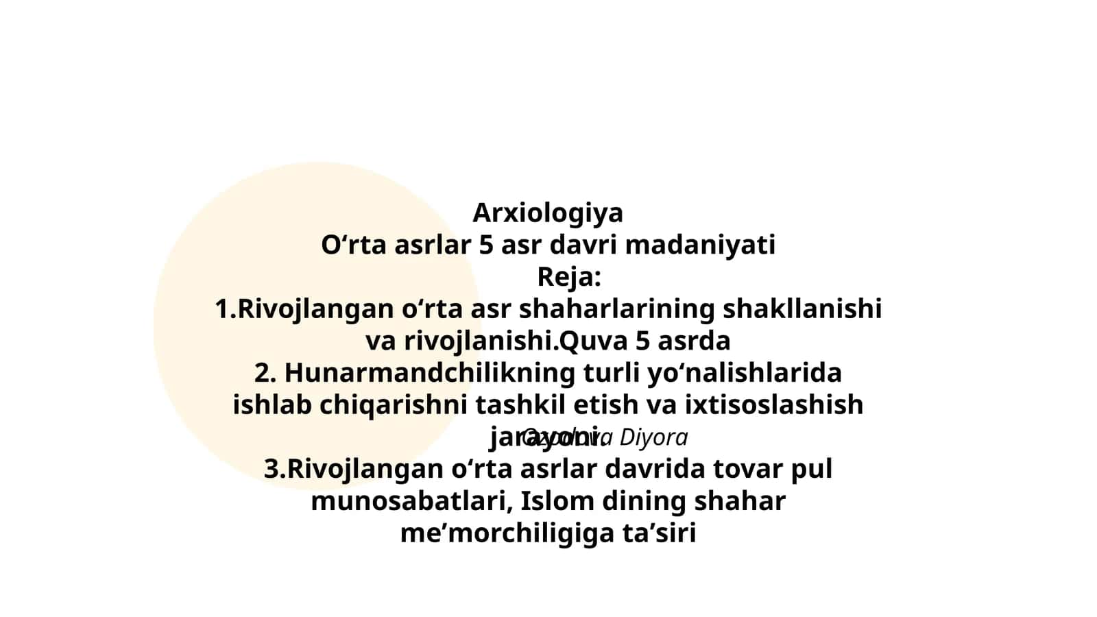ArxiologiyaOʻrta asrlar 5 asr davri madaniyati