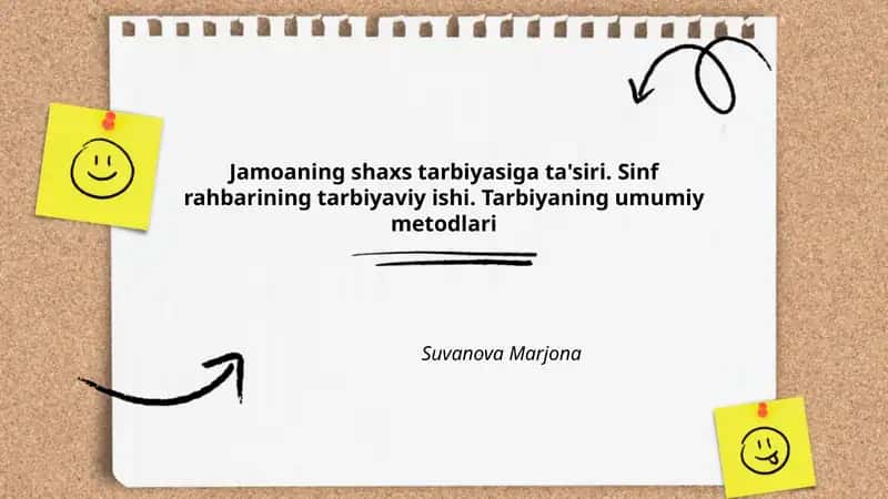 Jamoaning shaxs tarbiyasiga ta'siri