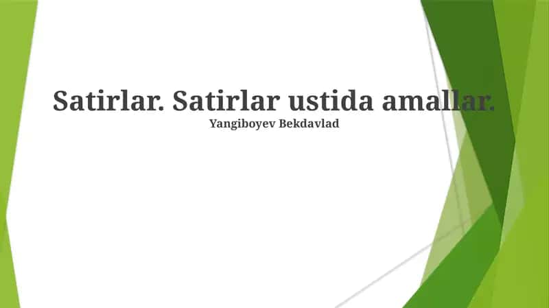 To'g'ri chiziqlar ustida amallar