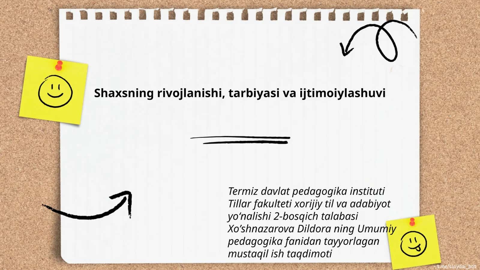 Umumiy pedagogika fanidan tayyorlagan mustaqil ish taqdimoti