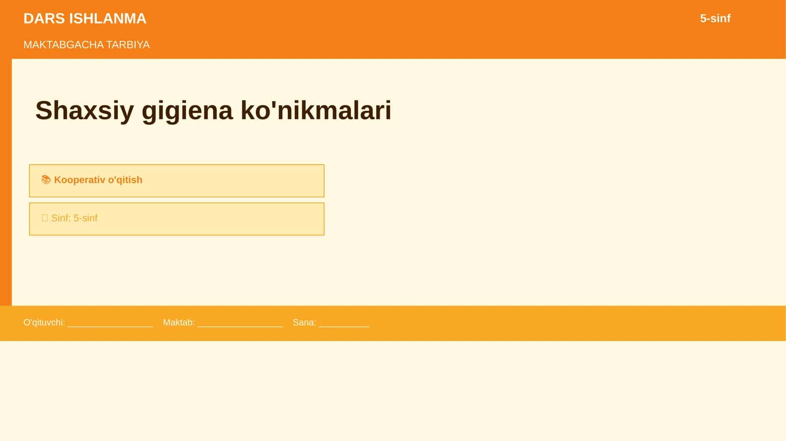 Shaxsiy gigiena ko'nikmalari
