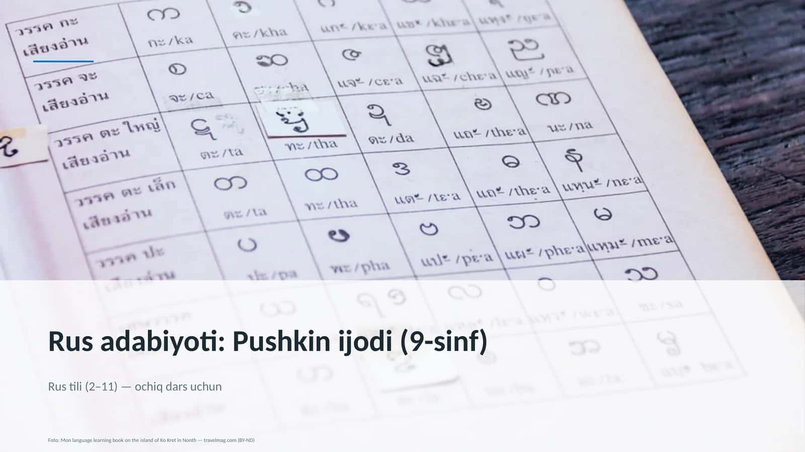 Rus adabiyoti: Pushkin ijodi (9-sinf)